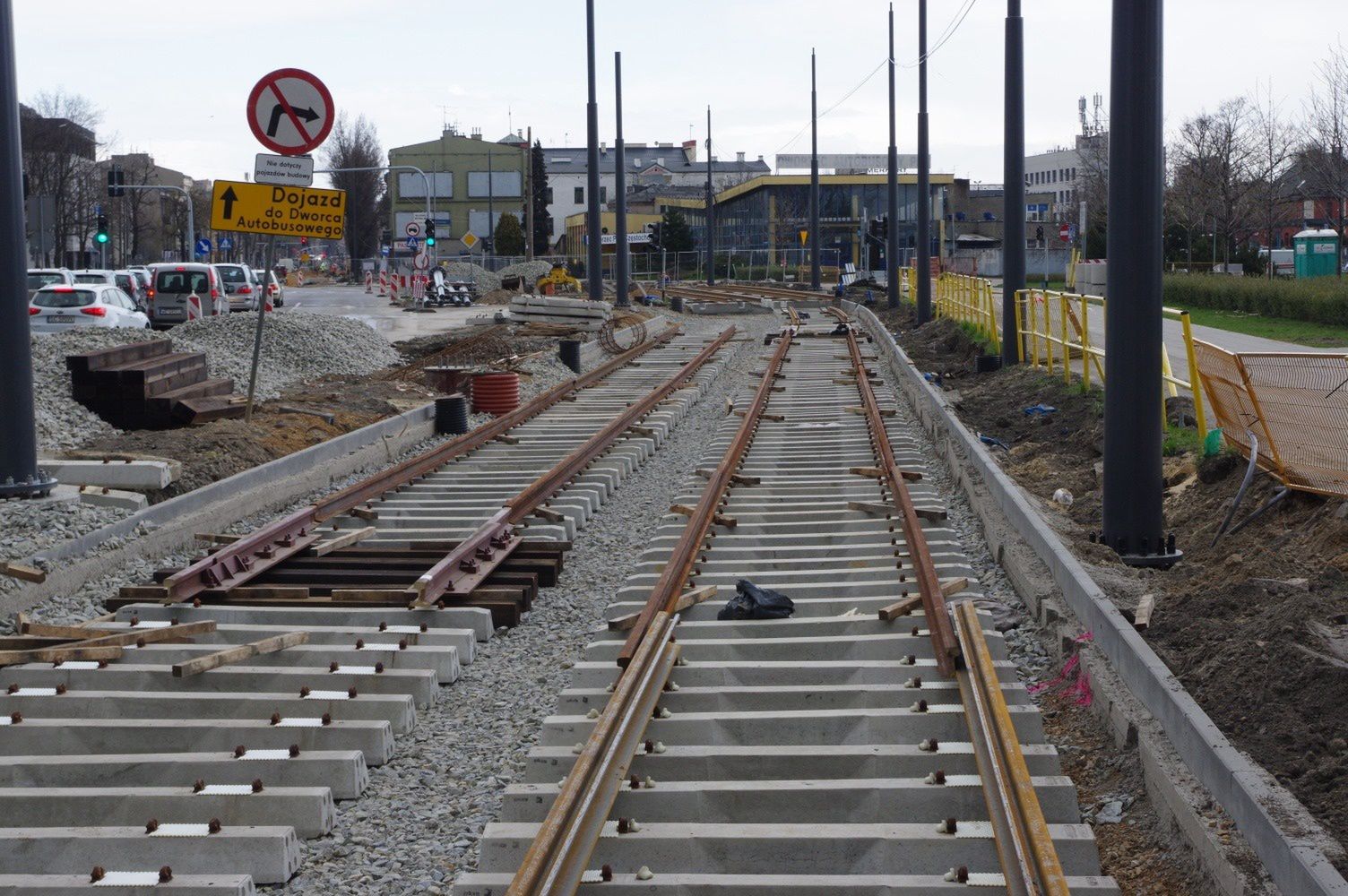 Na zdjęciu: budowa linii tramwajowej w Częstochowie