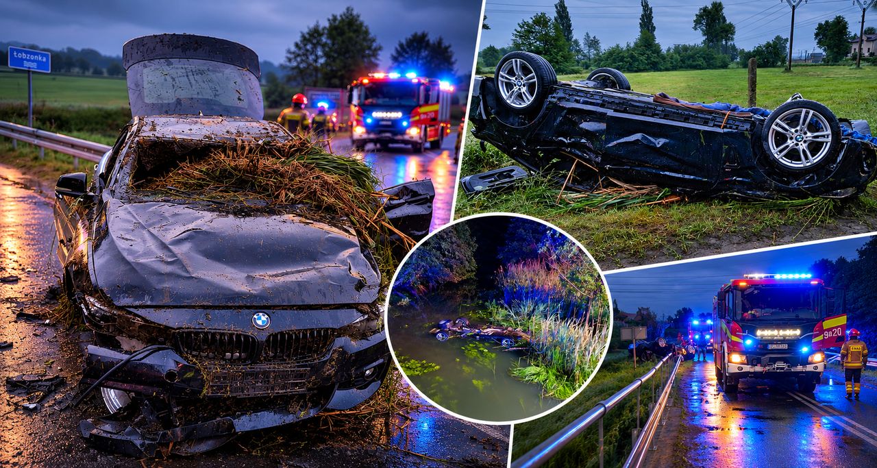 Auto wpadło do rzeki. Nie żyje 23-latek, kierowca został zatrzymany