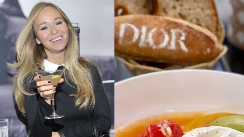 Joanna Przetakiewicz je chleb od Diora