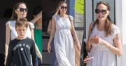 Skromna Angelina Jolie oddaje się shoppingowi w towarzystwie trójki pociech na Fuerteventurze (ZDJĘCIA)