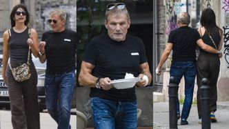 Zakochany Marek Włodarczyk z młodszą o 38 lat partnerką: żywe dyskusje, stołowanie się w barze mlecznym i czułe objęcia
