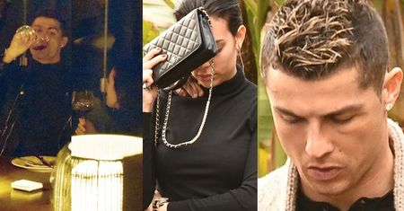 Blond Ronaldo i smutna Georgina idą do restauracji napić się wina (ZDJĘCIA)