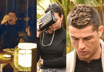 Blond Ronaldo i smutna Georgina idą do restauracji napić się wina (ZDJĘCIA)