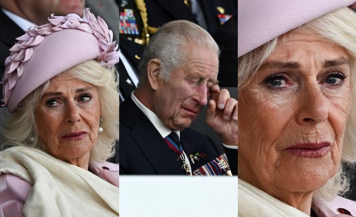 Britain's royals King Charles and Queen Camilla tearful moment in Normandy