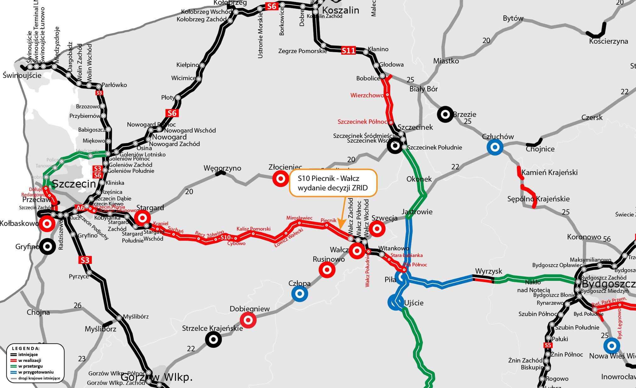 Mapa realizacji inwestycji