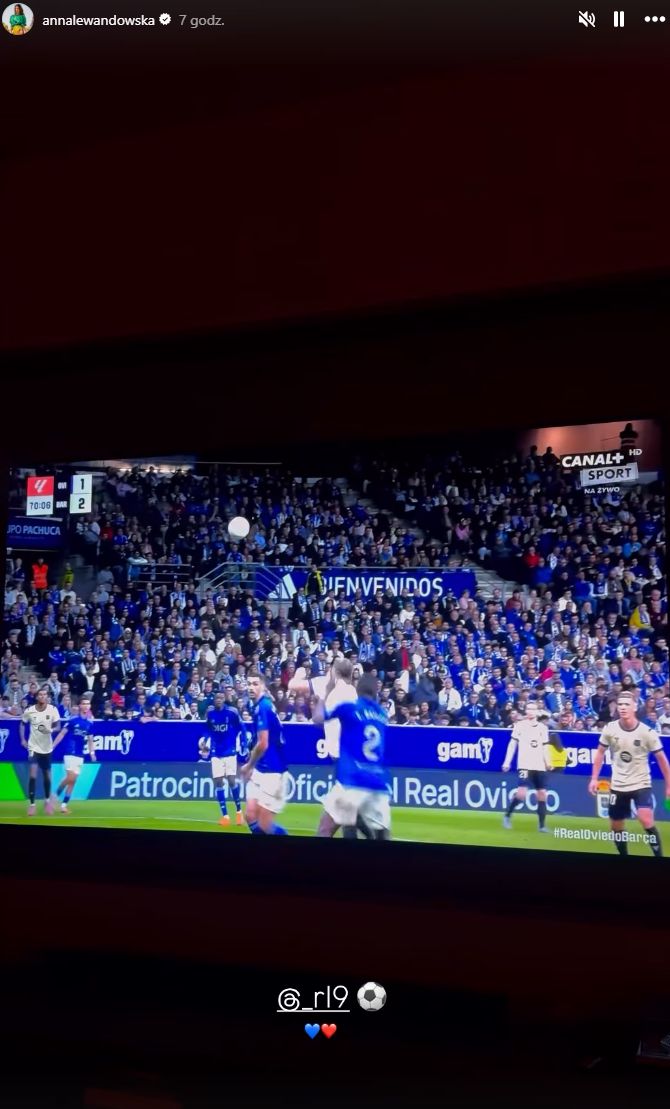 Anna Lewandowska ucieszyła się z gola męża.
