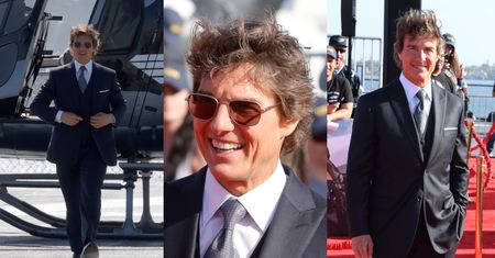 Tom Cruise SAMODZIELNIE ląduje HELIKOPTEREM podczas premiery "Top Gun: Maverick" (ZDJĘCIA)