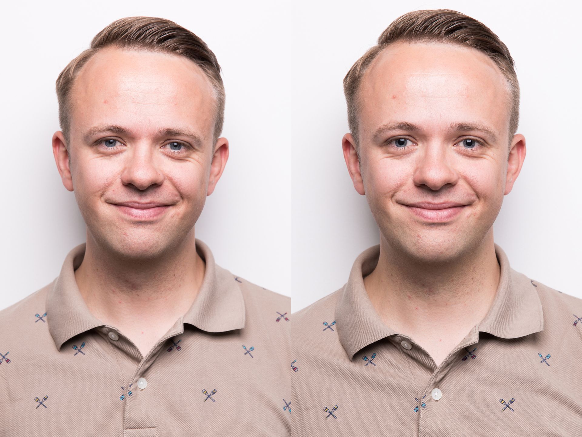 Jaki wpływ ma światło błyskowe na wielkość źrenic modela? 1