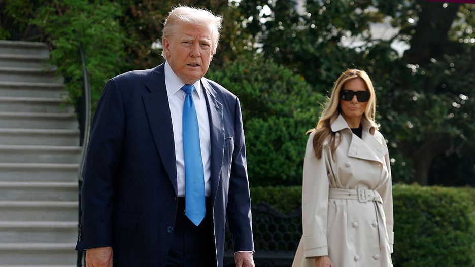President And Mrs Trump Depart White House For Rome
WASHINGTON, DC - APRIL 25: U.S. President Donald Trump and first lady Melania Trump depart the White House on April 25, 2025 in Washington, DC. President Trump and the first lady are traveling to Rome to attend the funeral of Pope Francis. (Photo by Kevin Dietsch/Getty Images)
Kevin Dietsch