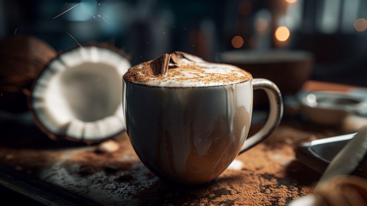 Kokosowa kawa z białą czekoladą