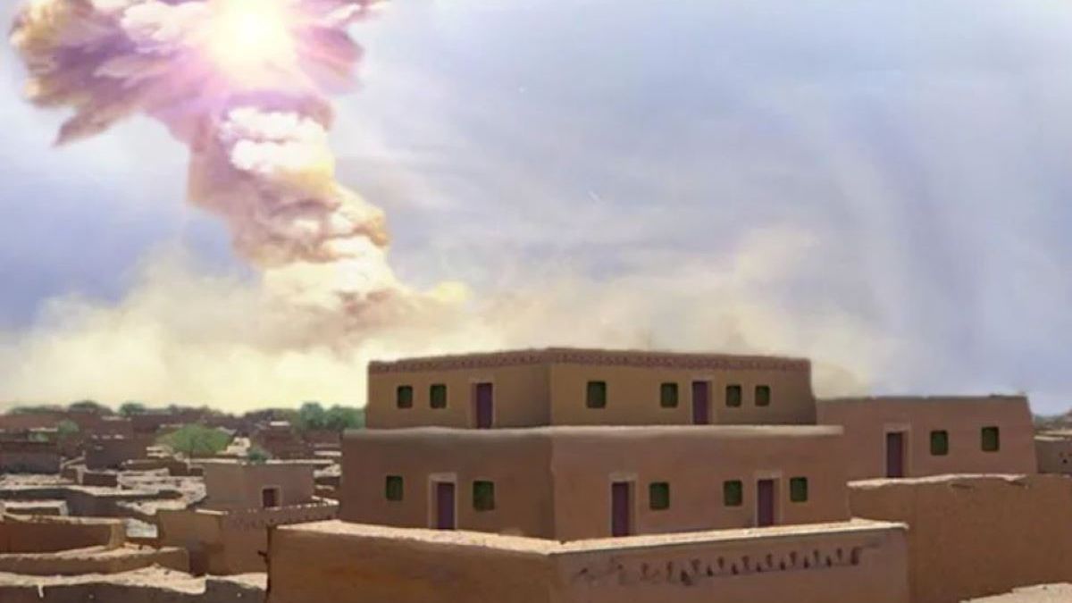 Wybuch asteroidy - wizualizacja