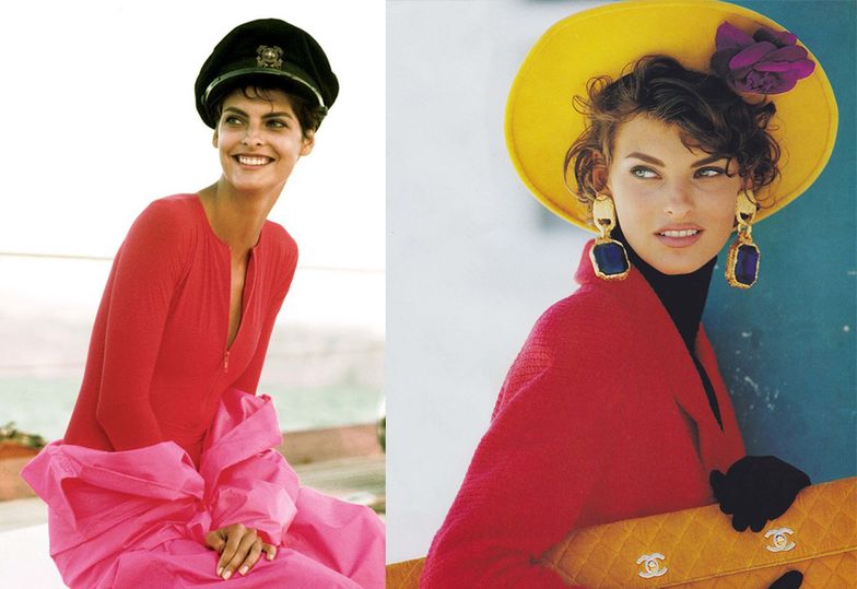 Linda Evangelista w "Vogue", 1988 i 1990