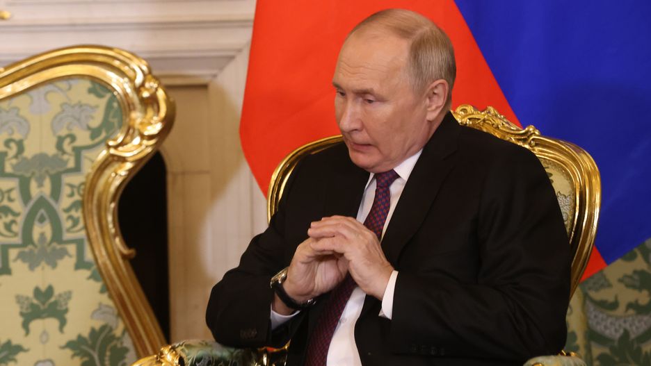 MOSCOW, RUSSIA - DECEMBER 7: (RUSSIA OUT) Russian President Vladimir Putin gestures during his meeting with Iranian President Ebrahim Raisi (not pictured) at the Grand Kremlin Palace, on December 7, 2023 in Moscow, Russia. President of Iran Raisi is having a one-day visit to Russia. (Photo by Contributor/Getty Images)