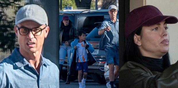 Cristiano Ronaldo i Georgina Rodriguez pędzą z synem na lunch. Nie byli zachwyceni towarzystwem paparazzi (ZDJĘCIA)