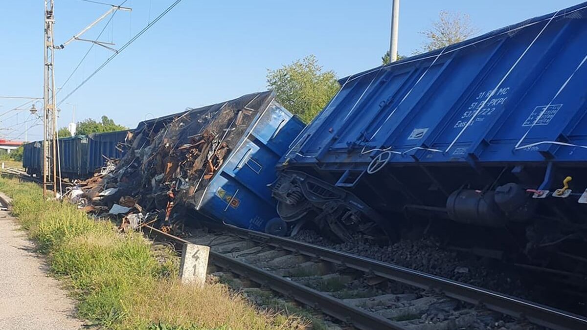 Wykolejenie pociągu towarowego na towarowej stacji kolejowej Lublin Tatary
