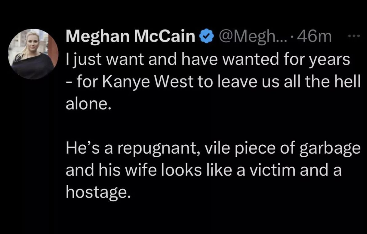 Meghan McCain opublikowała mony wpis o Kanye i Biance