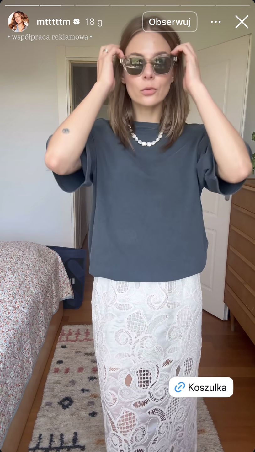 Marta Wierzbicka w ażurowej midi
