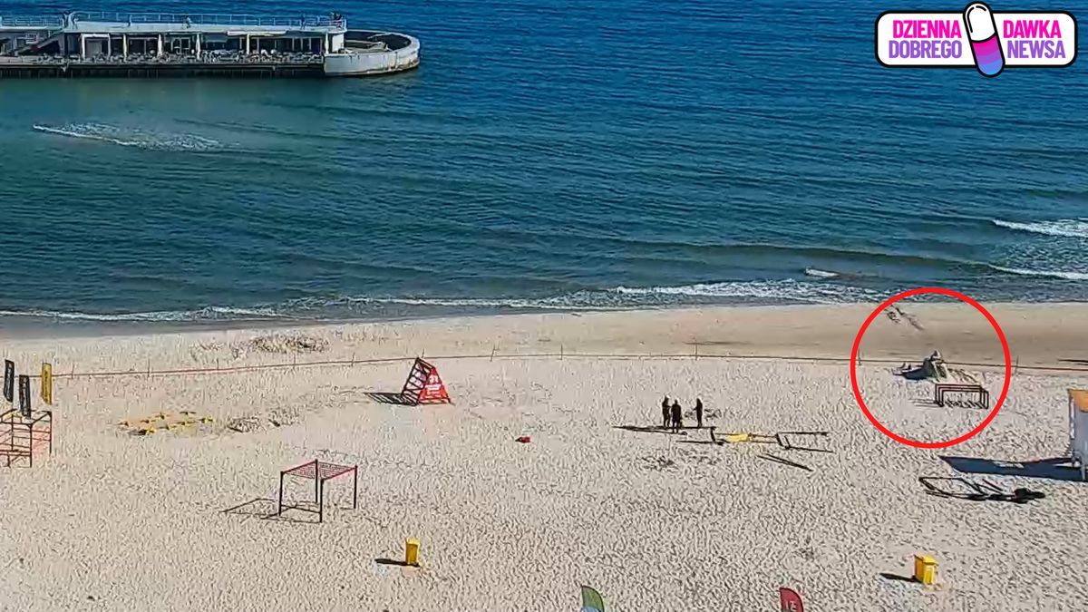 Ujęcie z plaży w Kołobrzegu.