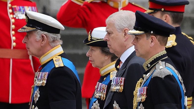 Rodzina królewska na uroczystościach pogrzebowych królowej Elżbiety II