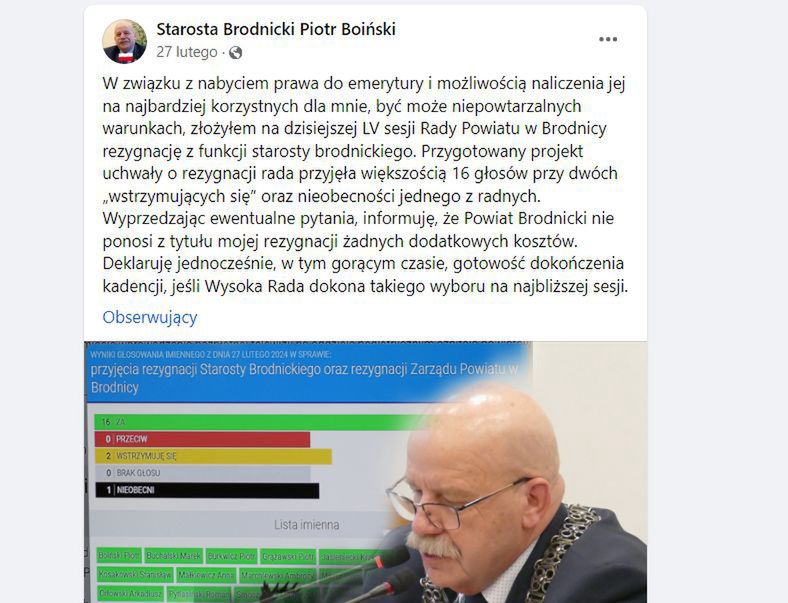 Starosta brodnicki Piotr Boiński