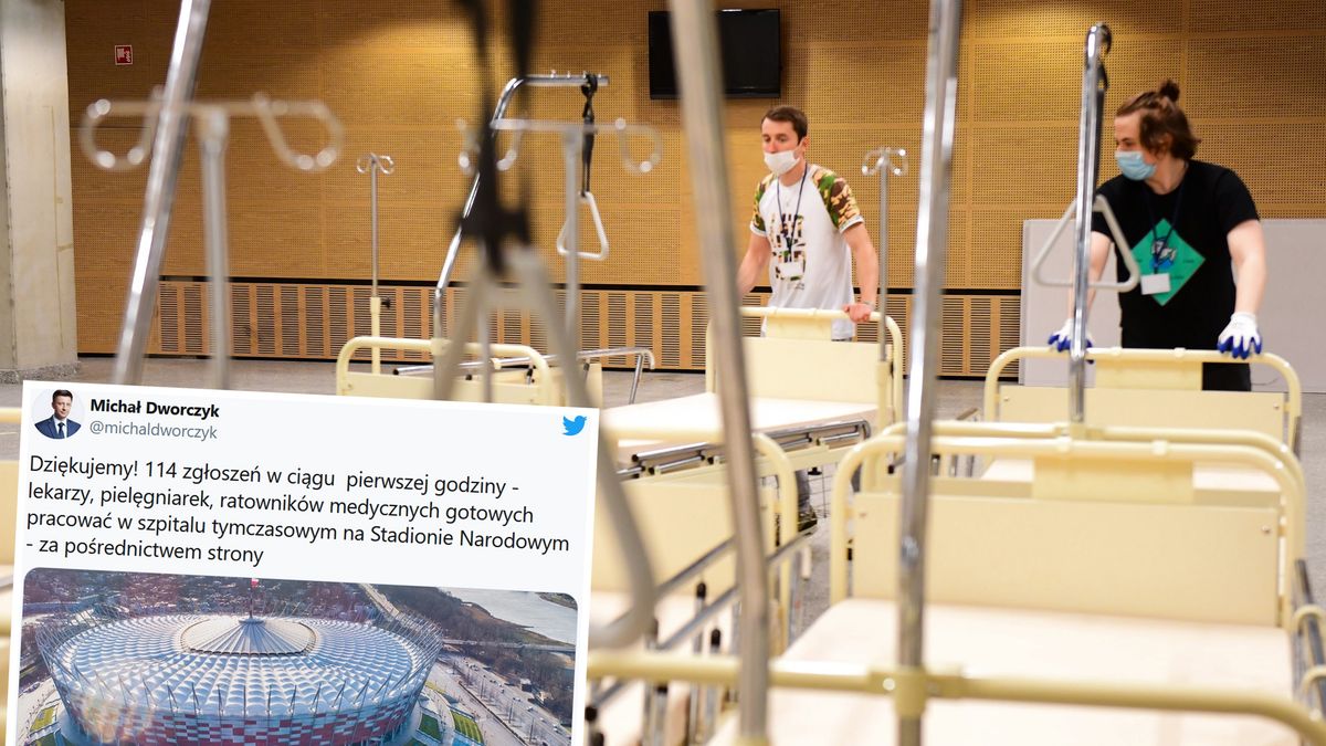 Na Stadionie Narodowym powstaje  szpital polowy dla chorych na COVID-19