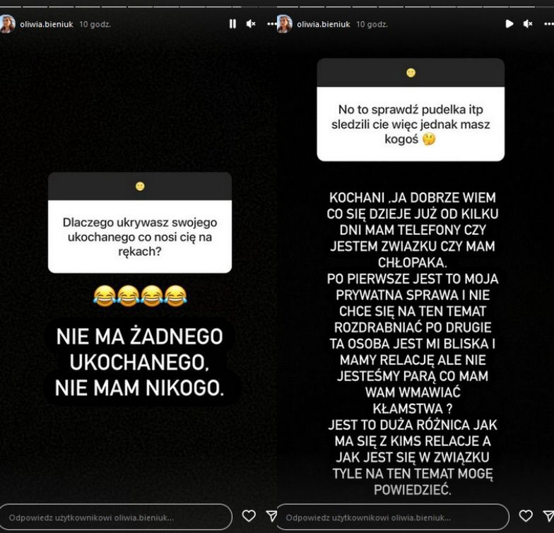 Oliwia Bieniuk tłumaczy się z całowania z Magic Marsem
