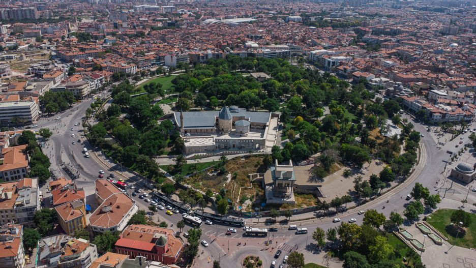 city, view, panorama, town, architecture, cityscape, landscape, travel, building, urban, tourism, skyline, sky, aerial, buildings, konya, turkey