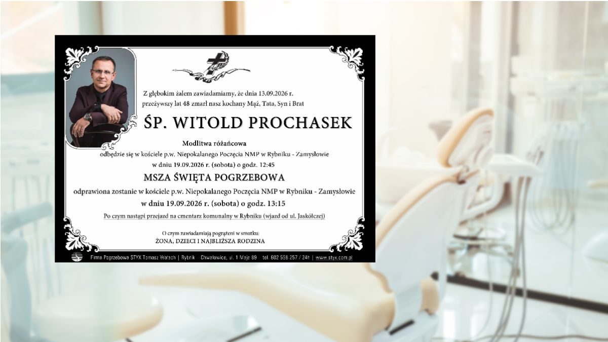 Lekarz dentysta miał zaledwie 48 lat. Zmarł nagle