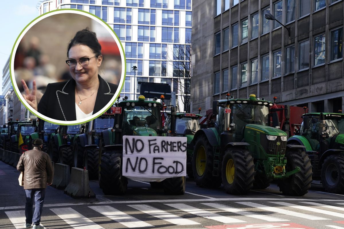 A farmers' protest is ongoing in front of the European Parliament in Brussels.