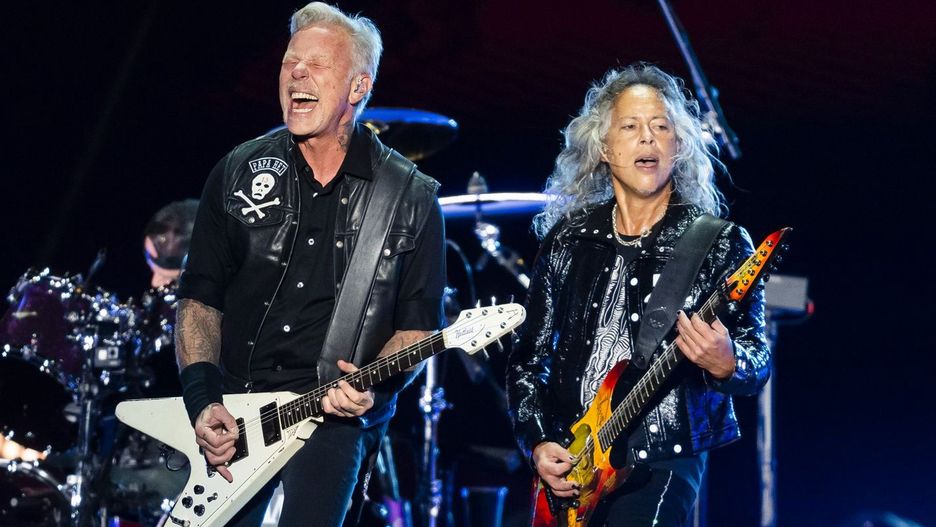 2022 Global Citizen Festival
NEW YORK, NEW YORK - SEPTEMBER 24: James Hetfield (L) and Kirk Hammett of Metallica perform during the 2022 Global Citizen Festival in Central Park on September 24, 2022 in New York City. (Photo by Gotham/Getty Images)
Gotham