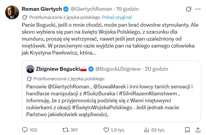 Odpowiedź Romana Giertycha