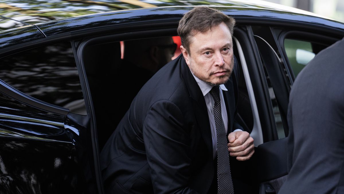 UNITED STATES - SEPTEMBER 13: Elon Musk, CEO of Tesla and owner of X, arrives for the Inaugural AI Insight Forum in Russell Building on Capitol Hill, on Wednesday, September 13, 2023. (Tom Williams/CQ-Roll Call, Inc via Getty Images)