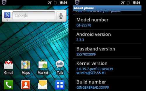 Samsung Galaxy Mini i Gio wkrótce z Androidem 2.3