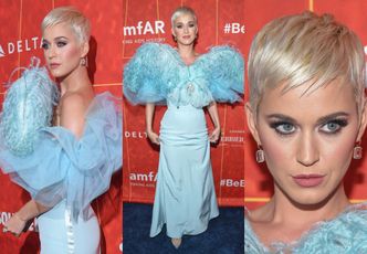 Wystrojona Katy Perry mizdrzy się do fotografów na gali AmFar