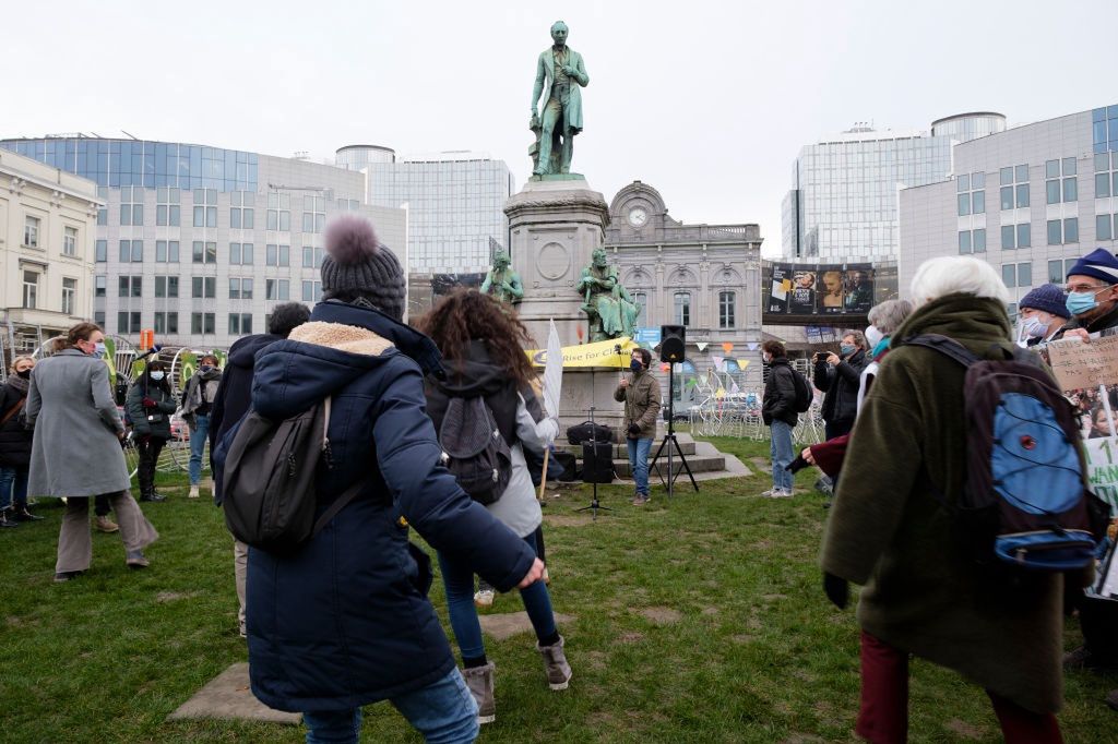 "Jerusalema" podczas demonstracji "Rise for Climate" w Brukseli