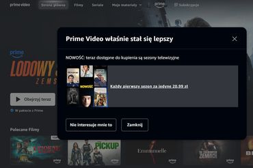 Użytkownicy Prime Video mogą kupić dostęp do sezonów seriali