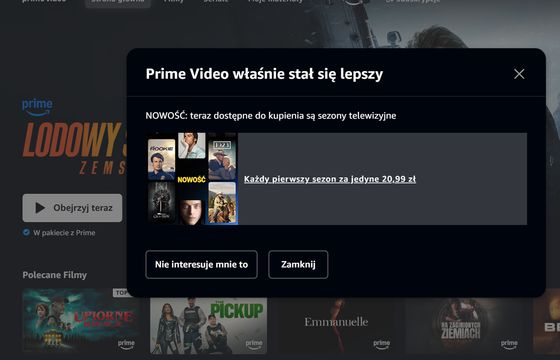 Nowa oferta Prime Video w Polsce. Osobne subskrypcje do seriali i sportu