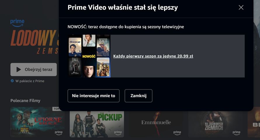 Nowa oferta Prime Video w Polsce. Osobne subskrypcje do seriali i sportu