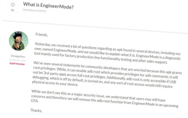 OnePlus odpowiada na zamieszanie dookoła aplikacji Engineer Mode