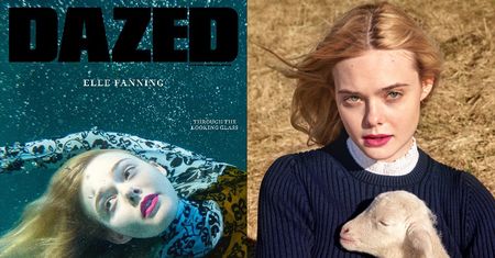 Elle Fanning pozuje z jagnięciem