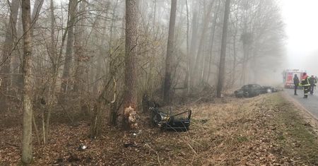 Wypadek w Wielkopolsce. Kierowca uderzył w drzewo