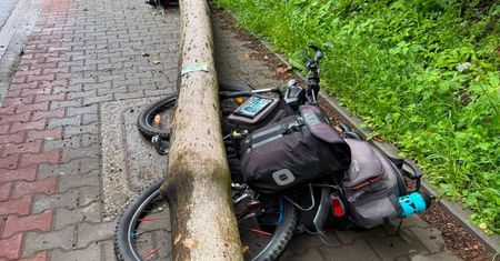 Dramatyczne chwile w Białce Tatrzańskiej. Drzewo runęło na rowerzystów