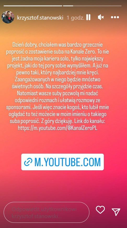 Krzysztof Stanowski zdradził pierwsze informacje na temat nowego kanału w sieci