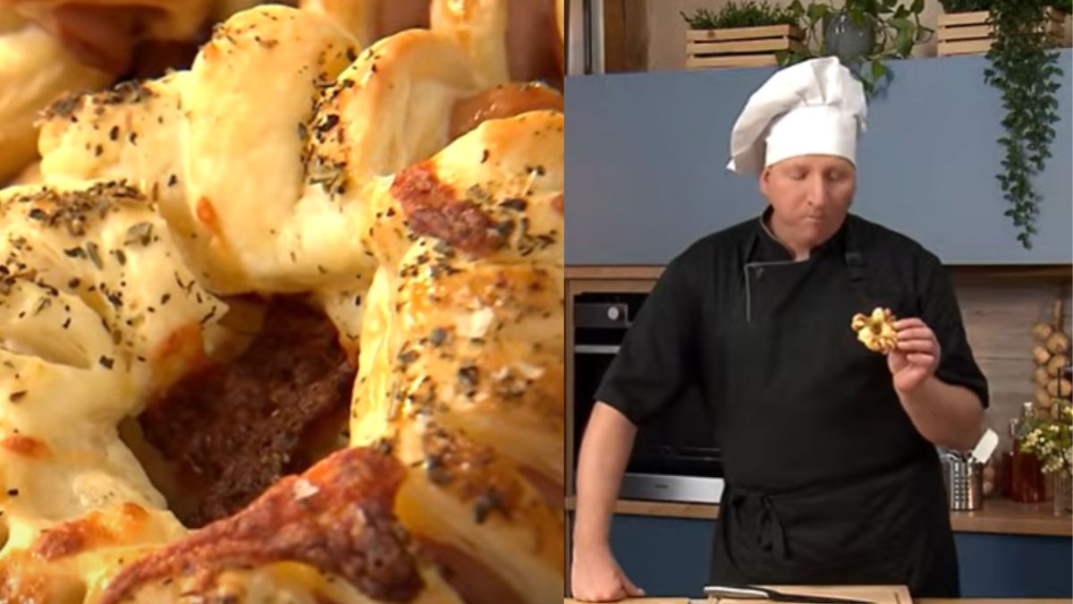 Remigiusz Rączka przygotował przekąski z ciasta francsukiego 