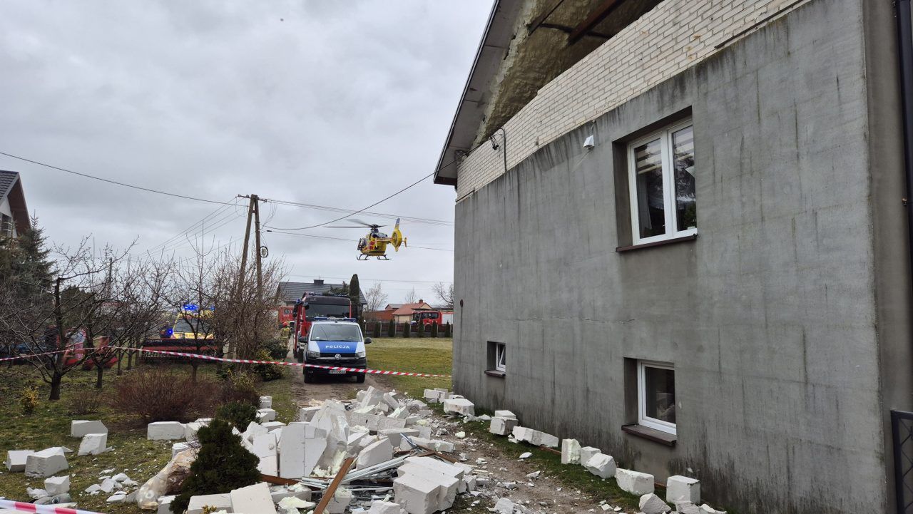 Wybuch gazu w Wólce Somiankowskiej. W akcji śmigłowiec LPR
