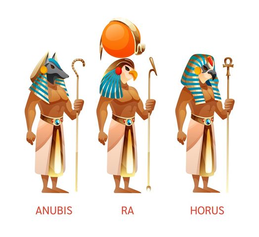 Bogowie w mitologii egipskiej przedstawiani byli jako ludzie z głowami zwierząt