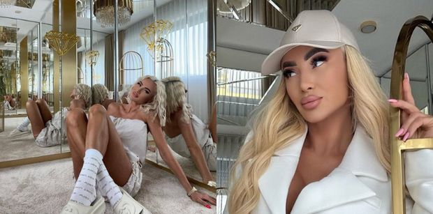 Tak wygląda willa Izabeli Macudzińskiej: złote żyrandole, ściany z luster i meble z logiem jej marki (ZDJĘCIA)