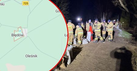 Zator lodowy na Wkrze. 24 posesje pod wodą, służby wzmacniają wały