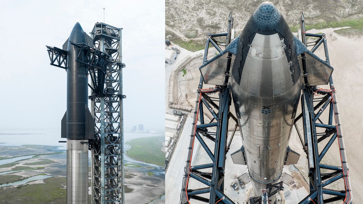 Starship w konfiguracji gotowej do kwietniowego lotu orbitalnego