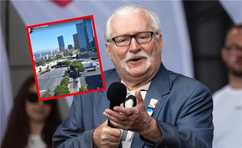 Lech Wałęsa nieobecny na obchodach. na zdjciu pokazal, gdzie jest
